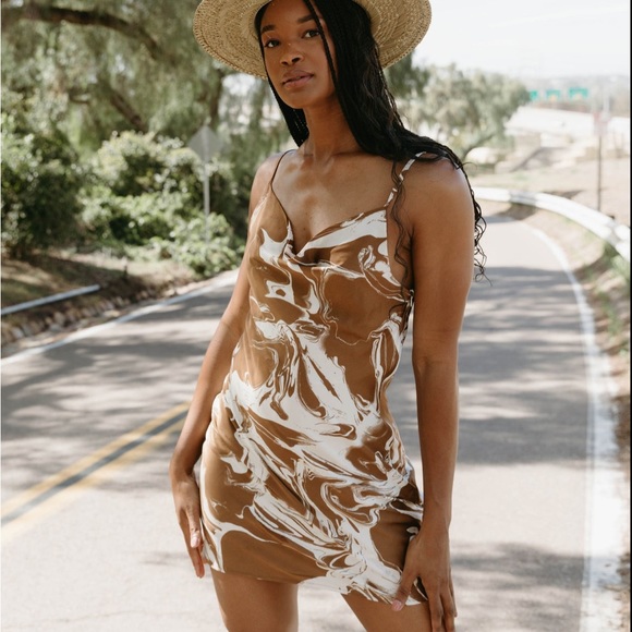 Dresses | Marble Brown Mini Dress